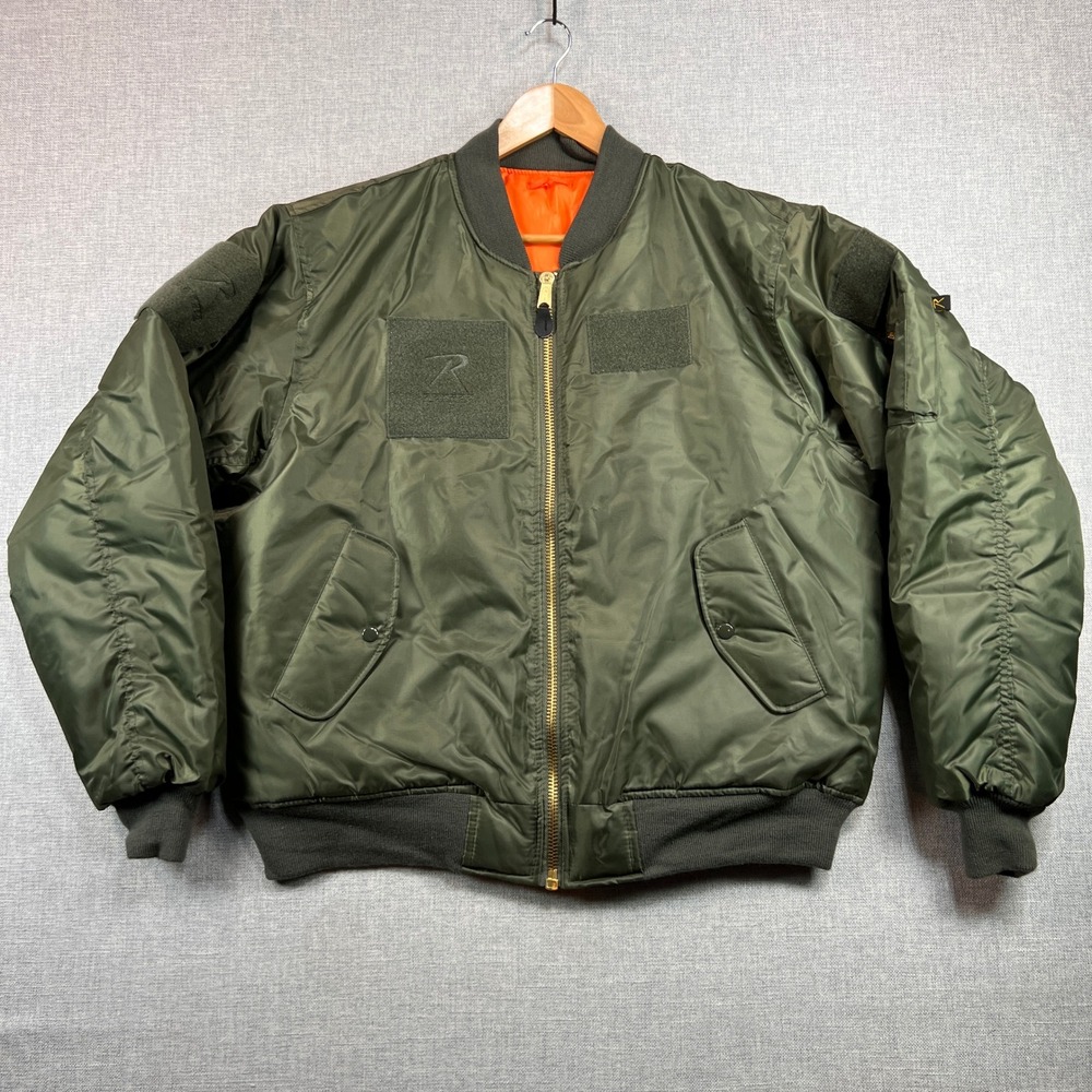 Rothco MA-1 Flight Bomber Jacket Reversible Men 2XL Olive Orange Streetwear